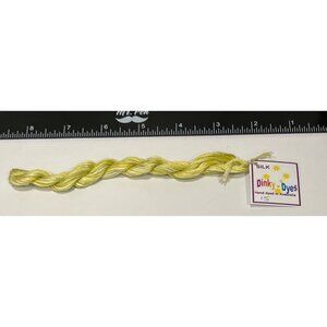 Dinky Dyes #15 Lemon Lime 100% Silk Embroidery Thread 8 Mtrs Cross Stitch
